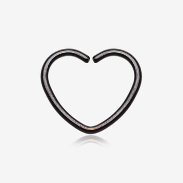 Colorline Heart Bendable Twist Hoop Ring-Black
